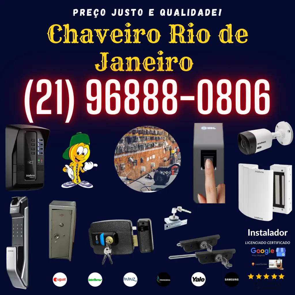 Chaveiro 24 horas Rio de Janeiro rua S/n realiza serviço de abertura de portas de residências e automóveis, em qualquer horário do dia ou da noite. Com Chaveiro 24 horas Ipanema, é possível realizar a troca de miolo, chaves codificadas, instalação de fechaduras, entre outros. É, Portanto, um serviço de chaveiro residencial e automotivo, que traz soluções para diversos casos, como quando alguém fica impossibilitado de entrar em sua casa ou carro por ter perdido ou esquecido a chave. (21)96888-0806✆